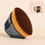 Pensula kabuki plata pentru fond de ten, Vivimall, negru 6x3.8x4.2 cm, Cutie Protectie - vivimall.ro