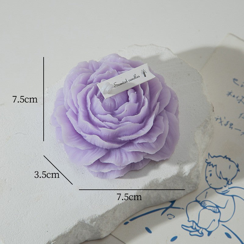 Lumanare Parfumata, Vivimall, Model Trandafir, Ardere 10h, 70 g, 7.5 x 3.5 cm, Parfum de Lavanda, Mov - vivimall.ro