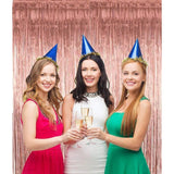 Perdea Franjurata, Vivimall, Model Decor Petrecere, pentru Fundal de Poze, Amenajare Colorata a Petrecerii, Dimensiune 100x200 cm, Roz Auriu - vivimall.ro