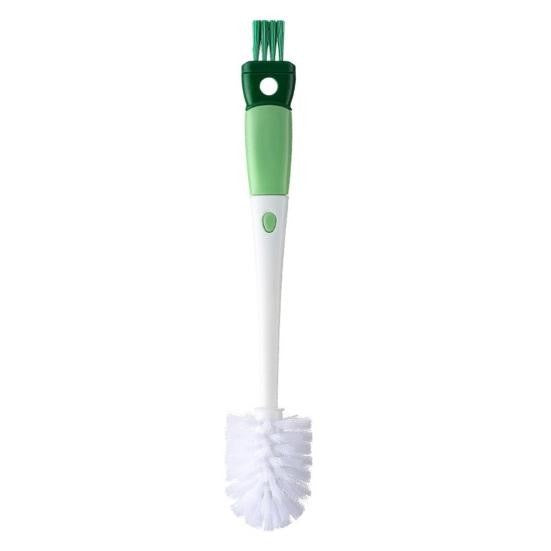Perie 5 In 1 De Curatat Pahare, Cani, Sticle, Cu Maner Lung, Accesorii Pentru Spalarea Paielor Si Capacelor, Usor De Agatat, 36X7X7Cm, Verde-Alb - vivimall.ro