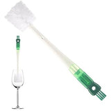 Perie 5 In 1 De Curatat Pahare, Cani, Sticle, Cu Maner Lung, Accesorii Pentru Spalarea Paielor Si Capacelor, Usor De Agatat, 36X7X7Cm, Verde-Alb - vivimall.ro