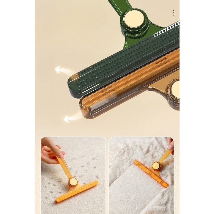 Perie De Îndepărtare A Scamelor, Pentru Haine Și Păr De Animale, Cu Două Fețe, Manual, Multifuncțional, 12x14,5 cm, Accesoriu Pentru Casă. - vivimall.ro