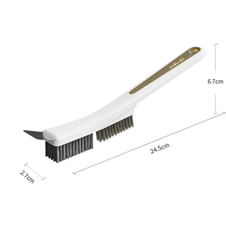 Perie de Sarma pentru Bucatarie, Vivimall, din Doua Bucati, Maner Lung cu Gaura de Prindere, Peri din Otel, Anti-Reziduu, Anti-Murdarie, 24.5x2.7x6.7cm, Alb - vivimall.ro