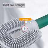 Perie De Toaleta, Cu Recipient Pentru Detergent, Din Plastic+Tpr, Montare Fara Perforare, 40 X 9 Cm - vivimall.ro