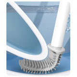 Perie de Toaleta, Vivimall, cu Recipient pentru Lichid, perie din TPR, Montare fara Perfoare, 12 x 6.5 x 40 cm, Gri - vivimall.ro