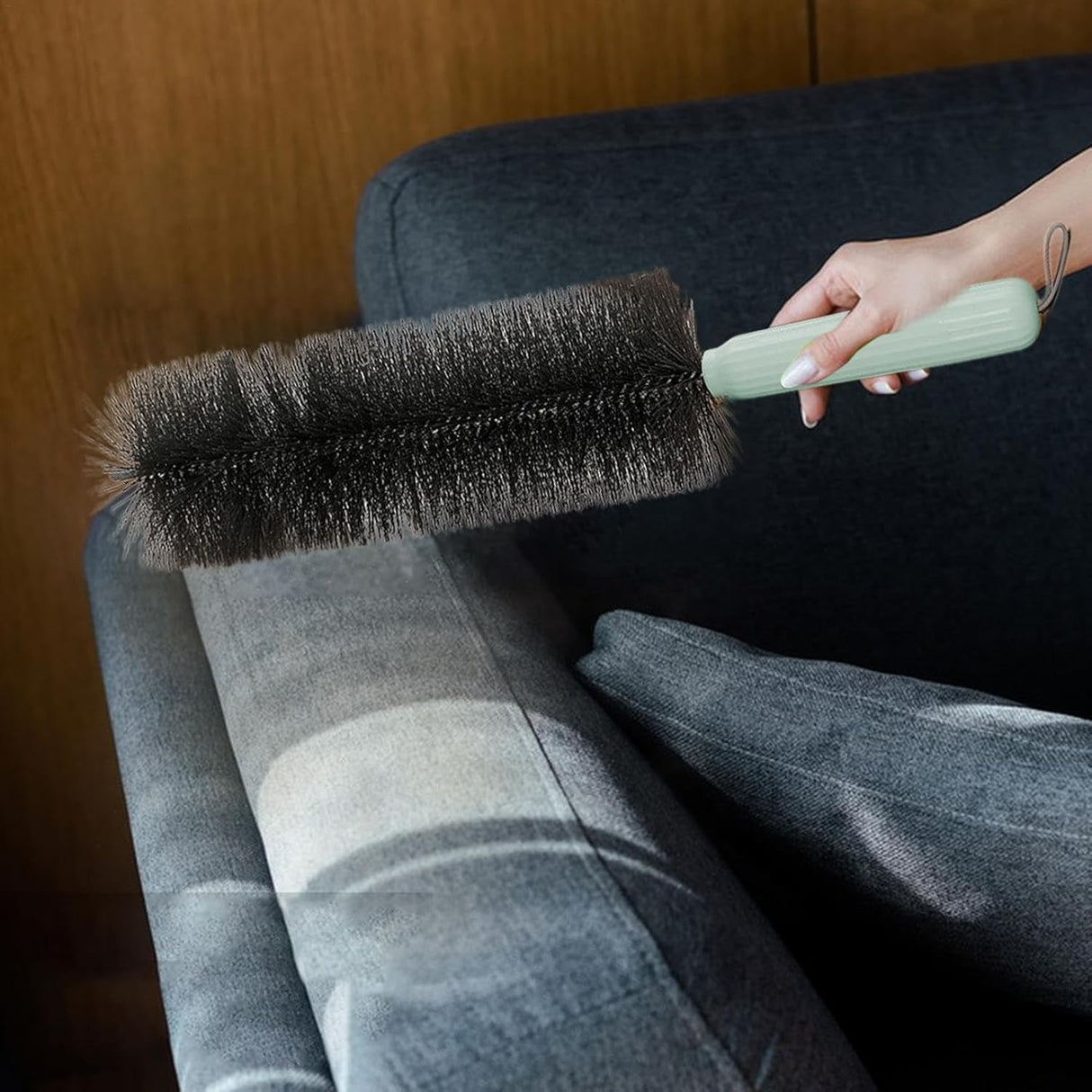 Perie Multifunctionala 2in1, Vivimall, de Curatare a Prafului, 38 x 11 cm, Perie si Burete, Verde - vivimall.ro