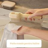 Perie pentru Curatare Incaltaminte cu Recipient pentru Detergent, Vivimall, Perie Multifunctionala pentru Incaltaminte si Lenjerie, cu Peri Moi, Fara Deteriorare, 22x6x4 cm, Galben - vivimall.ro