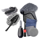 Set 9 piese spălat auto, perii și lavete microfibră | AutoCare - vivimall.ro