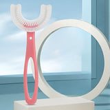 Periuta De Dinti In Forma De U, Pentru Copii 6-12 Ani, Peri Moi, 12 Cm, Model Inima, Culoare - vivimall.ro