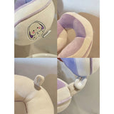 Perna de Calatorie, Vivimall, Pentru Gat si Cap, Umplutura din Bumbac, 28x28x10 cm, cu Model Brodat Iepure, Lila - vivimall.ro