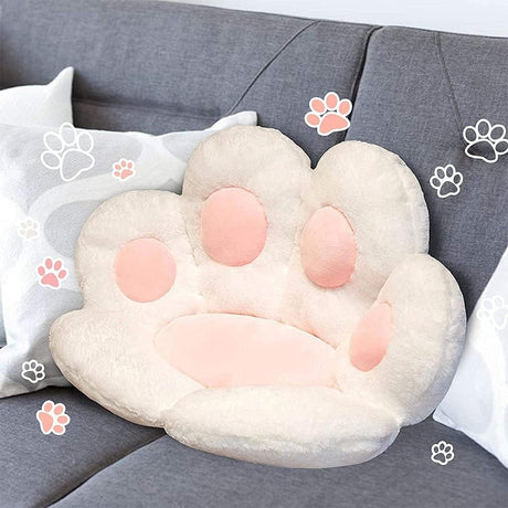 Perna Decorativa, Vivimall, Model Laba de Pisica, din Plus, pentru Scaun/Canapea/Podea, 80 x 70 cm, Alb - vivimall.ro