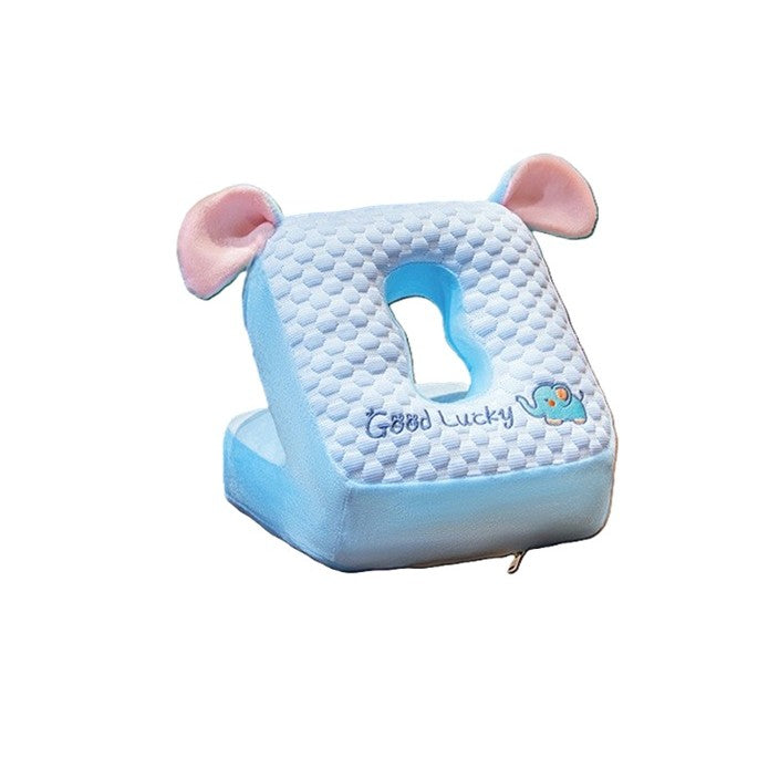 Perna din Spuma, Vivimall, pentru Birou, Calatorii, Pauze, Model Elefant, Microfibra, 30x35x30 cm, Albastru - vivimall.ro