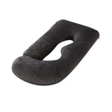 Perna pentru Gravide, Flippy, Perna de Sarcina, Detasabila si Lavabila, Ergonomica Tip J, Captuseala din Poliester, 155 x 75 x 60 cm, Negru - vivimall.ro