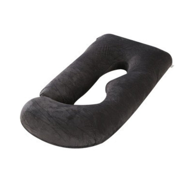 Perna pentru Gravide, Flippy, Perna de Sarcina, Detasabila si Lavabila, Ergonomica Tip J, Captuseala din Poliester, 155 x 75 x 60 cm, Negru - vivimall.ro