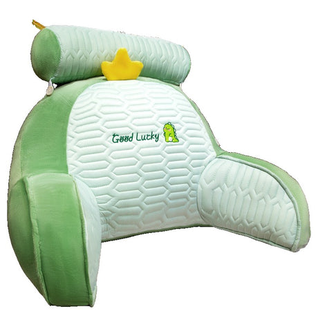 Perna Multifunctionala, Flippy, Spatar pentru Pat, Protectie Lombara, Marime Medie, 60 x 40 cm, din Latex, Model Dinozaur, Verde - vivimall.ro