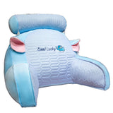 Perna Multifunctionala, Flippy, Spatar pentru Pat, Protectie Lombara, Marime Medie, 60 x 40 cm, din Latex, Model Elefant, Albastru - vivimall.ro