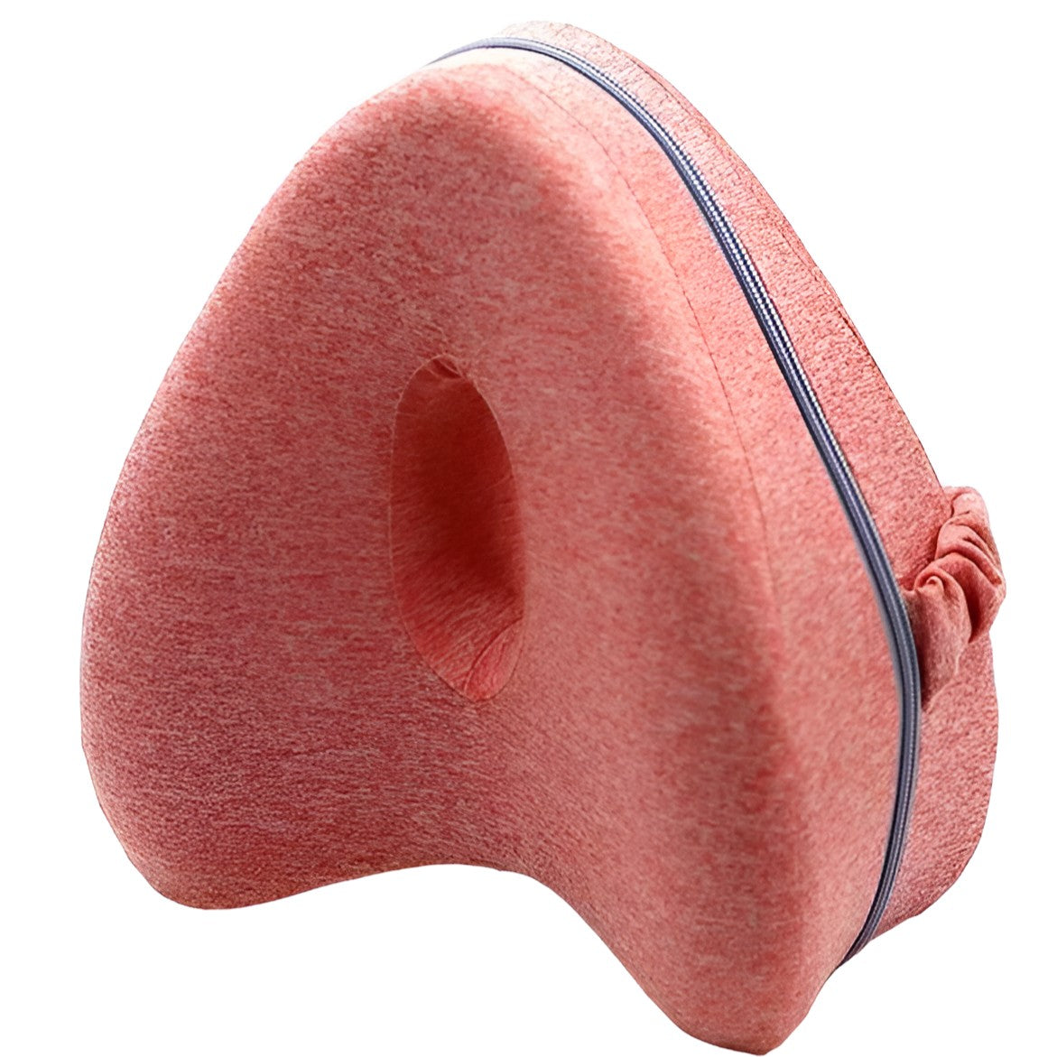 Perna Ortopedica pentru Picioare, Vivimall, Multifunctionala, Confortabilă, in Forma de Inima, Spuma cu Memorie, Curea Anti-cadere, 25x23x13 cm, Roz - vivimall.ro