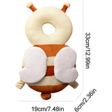 Perna tip Rucsac pentru Protectia Capului, Vivimall, Tetiera tip Albina, pentru Bebelusi, Design tip Plasa, 33x6x19 cm, 180 g, Maro/Bej - vivimall.ro