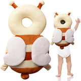 Perna tip Rucsac pentru Protectia Capului, Vivimall, Tetiera tip Albina, pentru Bebelusi, Design tip Plasa, 33x6x19 cm, 180 g, Maro/Bej - vivimall.ro