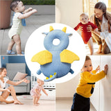 Perna tip Rucsac pentru Protectia Capului, Vivimall, Tetiera tip Dragon, pentru Bebelusi, Design tip Plasa, 33x6x19 cm, 180 g, Albastru - vivimall.ro