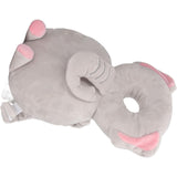 Perna tip Rucsac pentru Protectia Capului, Vivimall, Tetiera tip Elefant de Plus, pentru Bebelusi, 33x6x19 cm, 180 g, Gri - vivimall.ro