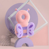 Perna tip Rucsac pentru Protectia Capului, Vivimall, Tetiera tip Fluturas de Plus, pentru Bebelusi, 33x6x19 cm, Roz - vivimall.ro