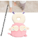 Perna tip Rucsac pentru Protectia Capului, Vivimall, Tetiera tip Insecta, pentru Bebelusi, 33x6x19 cm, 180 g, Roz - vivimall.ro