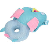 Perna tip Rucsac pentru Protectia Capului, Vivimall, Tetiera tip Unicorn, pentru Bebelusi, Design tip Plasa, 33x6x19 cm, 180 g, Albastru - vivimall.ro