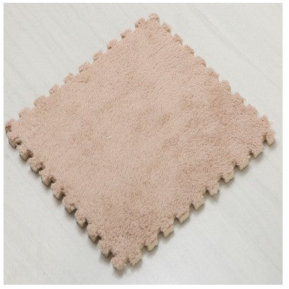 Set 10 Piese Covor tip Puzzle, Vivimall, Spuma EVA, Pufos, 30 x 30 x 1 cm, Crem - vivimall.ro