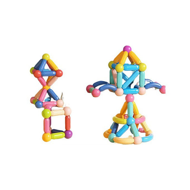 Piese Magnetice pentru Copii, Flippy, Set din 162 de Piese de diferite Culori, Constructor Magnetic cu Posibilitatea de a Construii forme Nelimitate, Multicolor - vivimall.ro