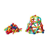 Set piese magnetice Flippy, 52 piese multicolor, constructor magnetic 2D și 3D pentru copii, vedere frontală