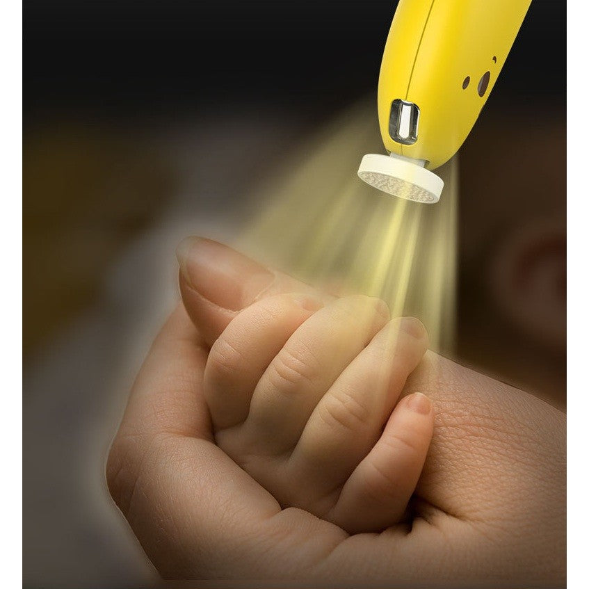 Pila Electrica, Vivimall, pentru Bebelusi si Adulti, din ABS, Incarcare USB, 6 Accesorii, cu Lumina Led, 8.8 x 4.9 cm, Galben - vivimall.ro