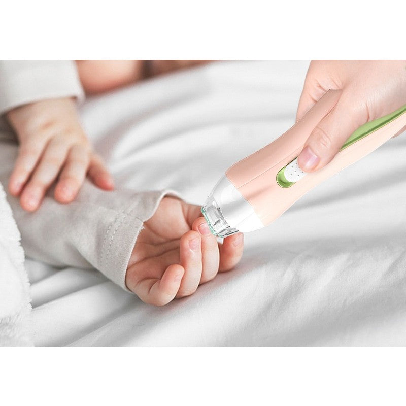 Pila Electrica, Vivimall, pentru Copii si Bebelusi, din ABS, 6 Accesorii, cu Lumina LED, 9.5 x 6 x 17 cm, Verde/Roz - vivimall.ro