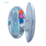 Pila Electrica Unghii pentru Bebelusi, Vivimall, 6 Piese, 15 x 4.5 x 3 cm, Silentios, 0-3 Ani, 4 Trepte de Viteza, Albastru - vivimall.ro