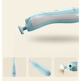 Pila Electrica Unghii pentru Bebelusi, Vivimall, 6 Piese, 15 x 4.5 x 3 cm, Silentios, 0-3 Ani, 4 Trepte de Viteza, Albastru - vivimall.ro