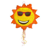 Pinata Soare cu Ochelari Sun pentru Petrecere, Flippy, din Hartie Creponata si Carton, Pinata pentru Petreceri, 40 x 40 x 7 cm, Galben Rosu - vivimall.ro