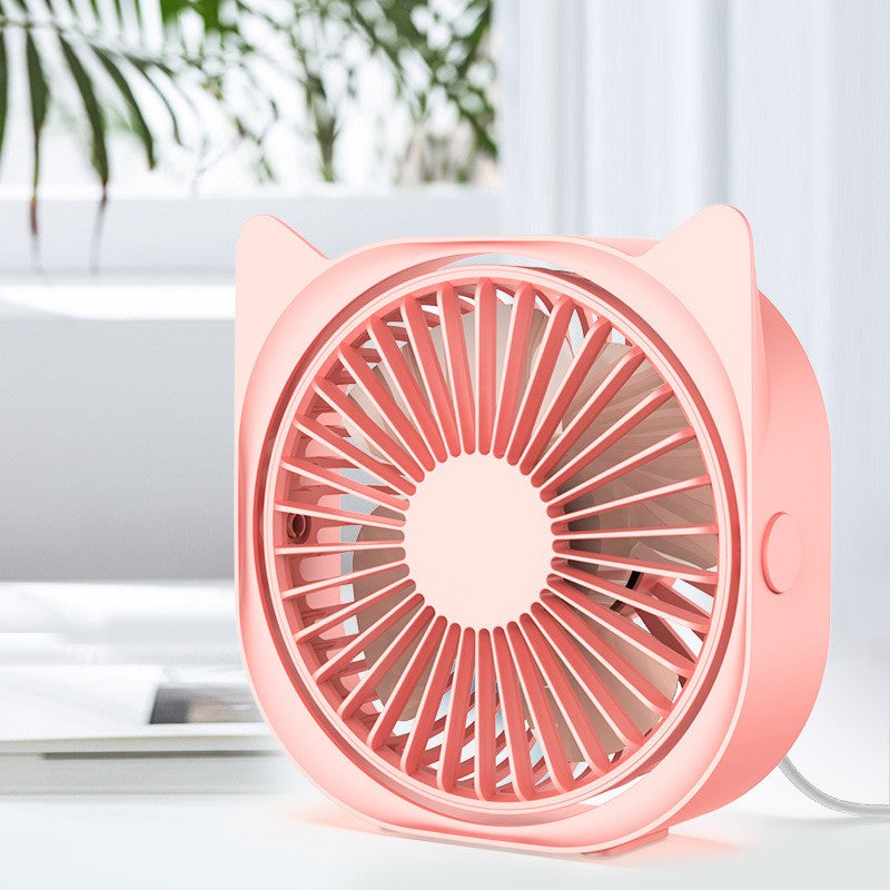 Mini Ventilator Pentru Birou Cu Usb, Rotire 360 Grade, 3 Viteze, 13.5 X 12,8 Cm - vivimall.ro