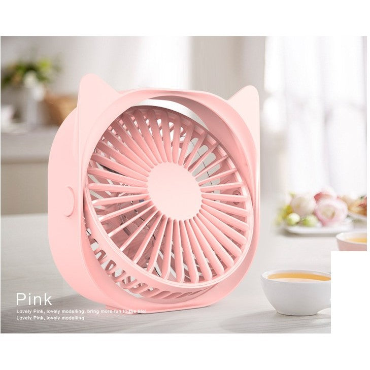 Mini Ventilator Pentru Birou Cu Usb, Rotire 360 Grade, 3 Viteze, 13.5 X 12,8 Cm - vivimall.ro