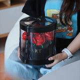 Set de Constructie Trandafiri, Vivimall, 20.5x19.5cm, Buchet de Trandafiri Rosii in Cutie Neagra - vivimall.ro