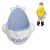 Pisoar pentru Baieti, Vivimall, 0-8 Ani, in Forma de Avion, Perie Inclusa, Montare pe Perete, Carlig Autoadeziv Inclus, 29 x 33.5 cm, Alb/Albastru - vivimall.ro