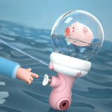 Pistol cu Apa pentru Copii, Vivimall, Multifunctional, Capacitate 300 mL, Model Purcelus, 9x9x17cm, Plastic, Roz - vivimall.ro