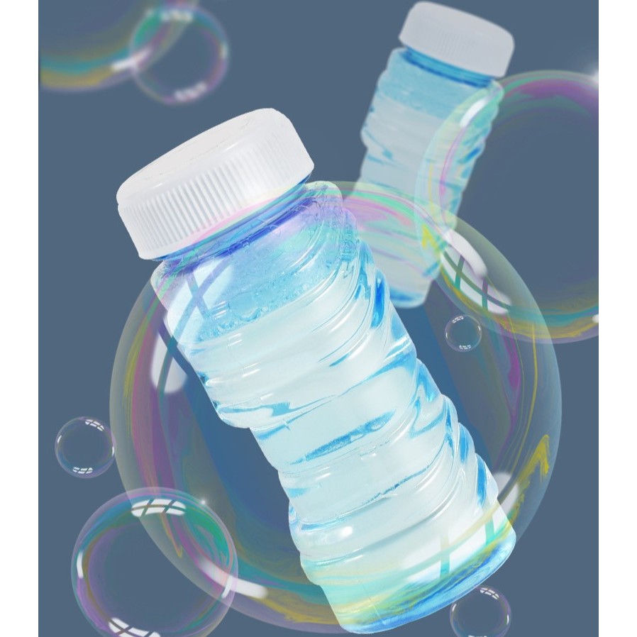 Pistol pentru Baloane de Sapun, Vivimall, 132 de Gauri, Lumini Colorate, Tavita, Lichid, Baterie de Li, Cablu de Incarcare, 25cm x 13cm x 26cm, Albastru - vivimall.ro