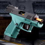 Pistol de jucarie GX4 cu Ejectie, Vivimall, de Explozie de buzunar, Makara BLOWBACK, Gloante Moi pentru Copii, 15 x 13 x 3.5 cm, Negru Verde - vivimall.ro