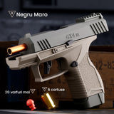 Pistol de jucarie GX4 cu Ejectie, Vivimall, de Explozie de buzunar, Makara BLOWBACK, Gloante Moi pentru Copii, 15 x 13 x 3.5 cm, Negru Maro - vivimall.ro