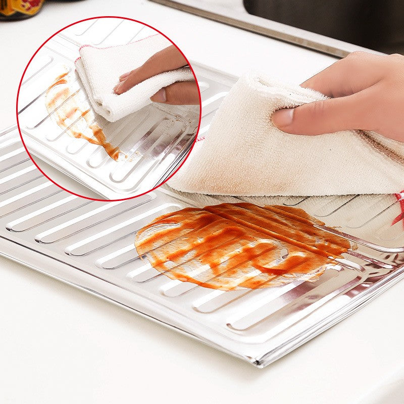 Placa de Protectie pentru Aragaz, Vivimall, din Aluminiu, Placa de Protectie Anti Stropi, Pliabila, Usor de Curatat, 32.5 x 84 cm, Gri - vivimall.ro