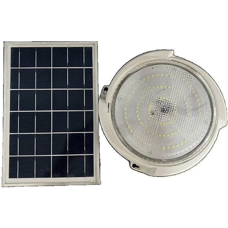 Plafoniera solara Vivimall, 500 W, diametru 360 MM, cu telecomanda, 6V/15W, Clasa A, 418 LED-uri, Lungime prelungitor 4.6 m, alb rece - vivimall.ro