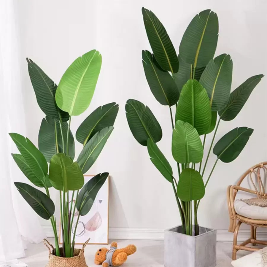 Planta Artificiala Pasarea Paradisului (Strelitzia Nicolai), 16 Frunze, Fara Ghiveci - vivimall.ro
