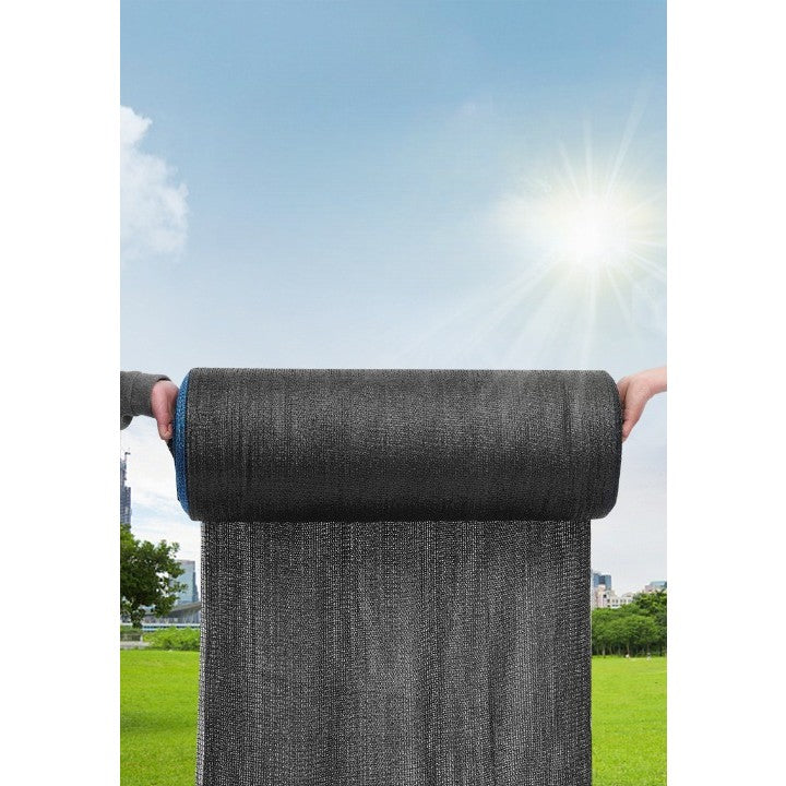 Plasa de umbrire neagra, latime 2 m, lungime 50 m, Vivimall, protectie UV, Grad de umbrire 55-65% - vivimall.ro