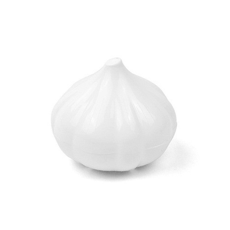 Cutie Alimentara, Vivimall, Model Usturoi, din Plastic, 9 x 9 x 9 cm, 350 ml, Alb - vivimall.ro