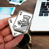 Jucarie Antistres Metalica, Flippy, Fidget Slider Premium, Model Poker King, Mecanism Magnetic Haptic, Otel Inoxidabil, pentru Adulti, 4.8 x 3.6, Argintiu - vivimall.ro